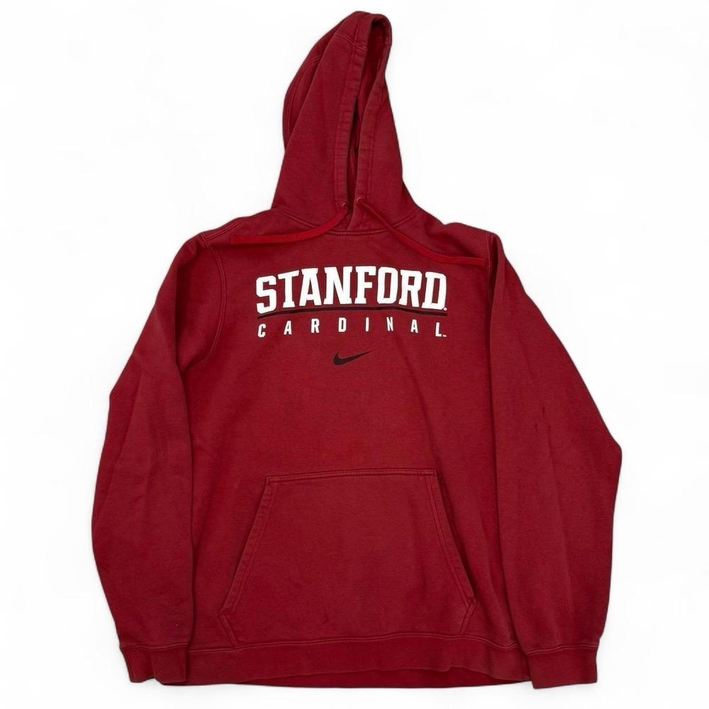 Nike Stanford University Cardinal Red Pullover Hoodie Adult Large Center Swoosh